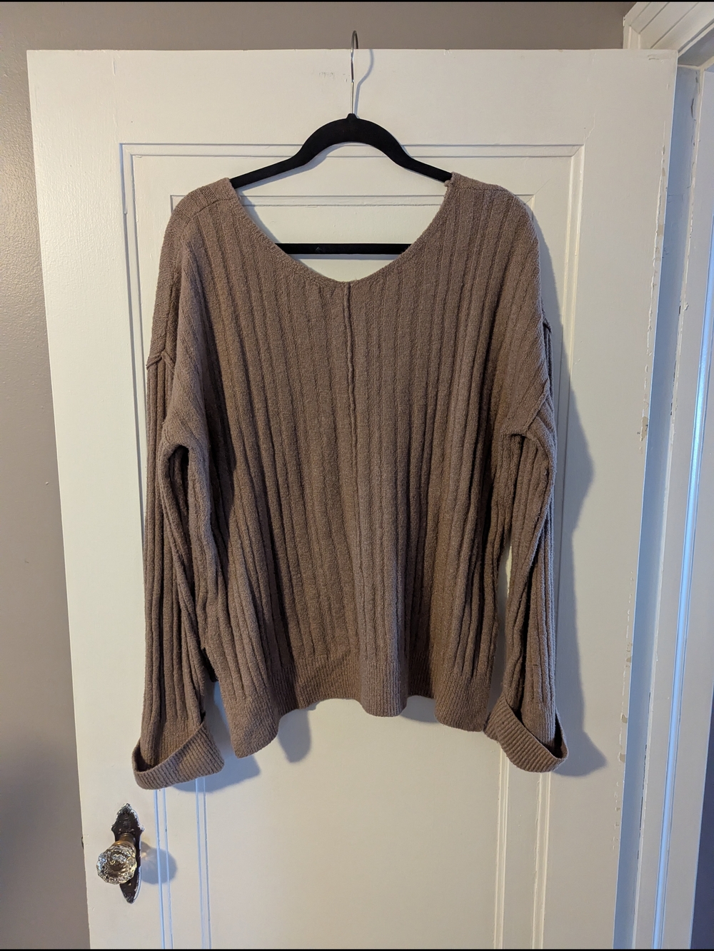 William Rast Ribbed Knit Pullover - Taupe Brown - Picture 6 of 7